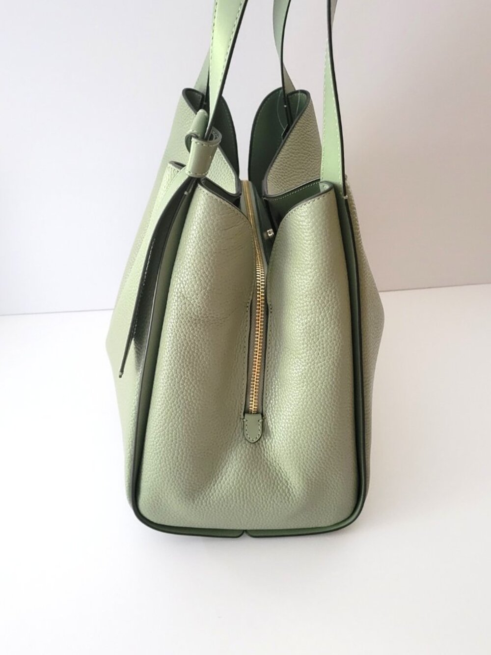 Kate Spade KM663 Knott Large Carryall Shoulder Bag Handbag Balsam Green Leather - Picture 3 of 7